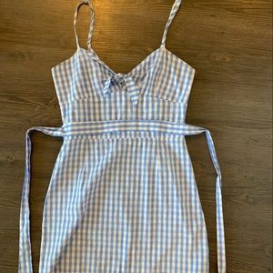 Precious bow back gingham dress